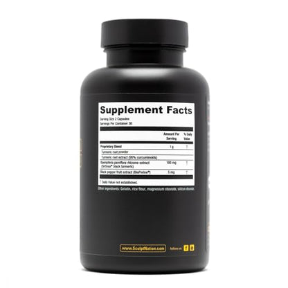 Sculpt Nation Powerful Turmeric Supplement - Turmeric Curcumin with Black Sculpt NationUS supplements