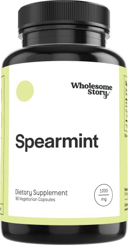 Organic Spearmint Capsules | Great Alternative to Spearmint Tea | 1000mg Spearmint Leaf Wholesome StoryUS supplements