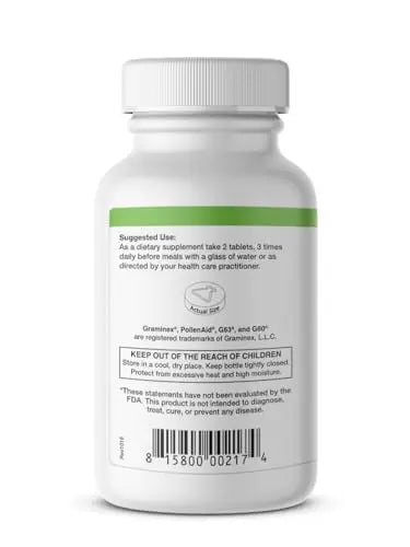 Graminex PollenAid Prostate Supplement: All Natural Prostate Support for Bladder Control & Urinary Tract Health, Rye Pollen Extract Made in USA, 200 Tablets GraminexAu supplements