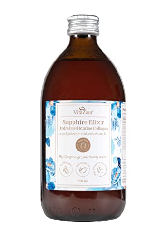 Sapphire Elixir Hydrolysed Marine Collagen Liquid 10000mg Sugar Free with Hyaluronic Acid VitaZamAu supplements