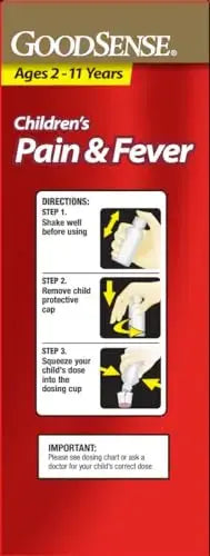 GoodSense Children's Pain and Fever Oral Suspension Liquid, Acetaminophen 160 mg per 5 mL, Bubble Gum Flavor GoodSenseAu supplements