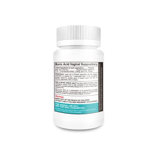 NutraBlast Boric Acid Vaginal Suppositories Complex w/Aloe Vera & FOS Prebiotic Enhancer NutraBlastAu supplements