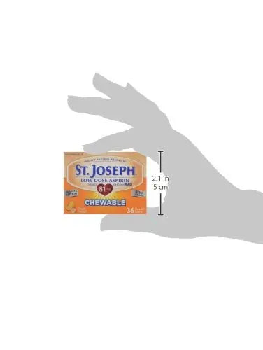 St. Joseph Orange Chewable 81mg Aspirin, 36 Tablets (Pack of 6) St. JosephAu supplements