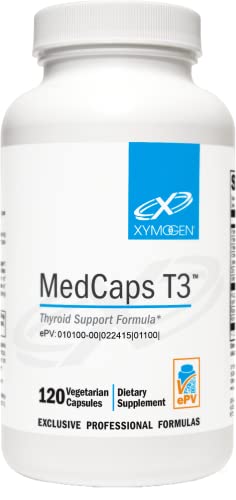 XYMOGEN MedCaps T3 - Thyroid Support Formula with Vitamins + Herbs - Selenium, Zinc XYMOGENAu supplements