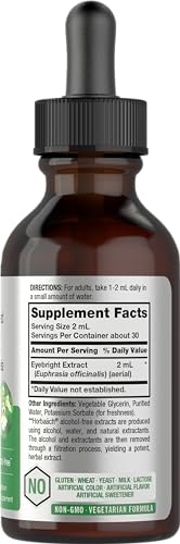 Eyebright Herb Supplement | 2 fl oz | Alcohol Free Drops | Super Concentrated Liquid HorbäachUS supplements