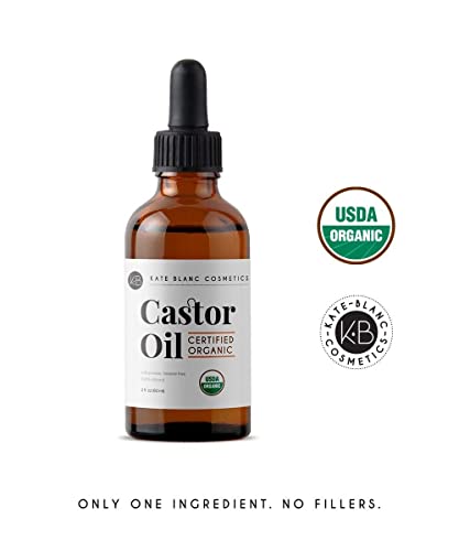 Kate Blanc Cosmetics Organic Castor Oil (4oz). 100% Pure, Cold Pressed, Hexane Free in a Glass Bottle Kate Blanc CosmeticsAu supplements