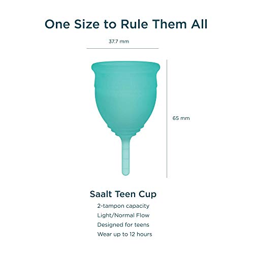 Saalt Teen Menstrual Cup - Best Sensitive Reusable Cup - Wear for 12 Hours - Tampon and Pad Alternative saaltAu supplements