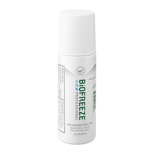 Biofreeze Professional Colorless Pain Relief Roll On, Knee & Simple Backache Relief, Arthritis Pain Reliever, Neck Pain Relief, Cooling Joint Pain Relief, Roll-On Menthol Gel 3 Fl Oz BiofreezeAu supplements