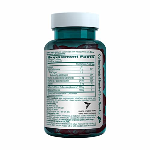NEURIVA Plus Decaffeinated Nootropic Brain Supplement for Memory, Focus & Concentration & Cognitive Function, Clinically Tested NeuroFactor, Phosphatidylserine, Vitamins B6 B12,50ct Strawberry Gummies NEURIVAAu supplements