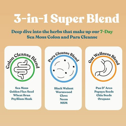 Atlantic Naturals Sea Moss 7 Day Colon and para Cleanse | Detox, Gut Health and Intestinal Atlantic NaturalsUS supplements