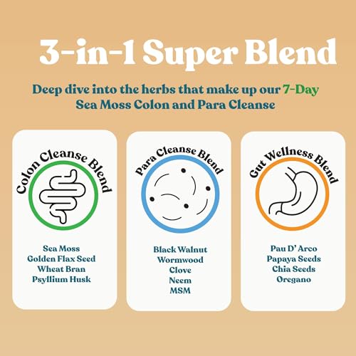 Atlantic Naturals Sea Moss 7 Day Colon and para Cleanse | Detox, Gut Health and Intestinal Atlantic NaturalsAu supplements