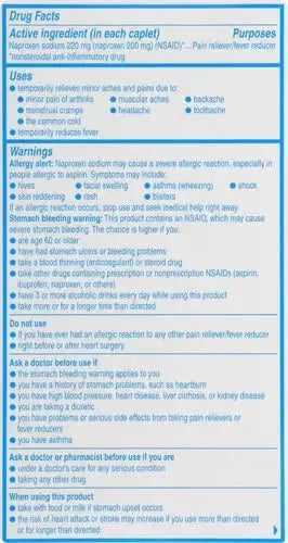 Aleve Caplets, Naproxen Sodium 220 mg (NSAID), Pain Reliever/Fever Reducer, #1 Orthopedic Surgeon Recommended, 270 Count AleveAu supplements
