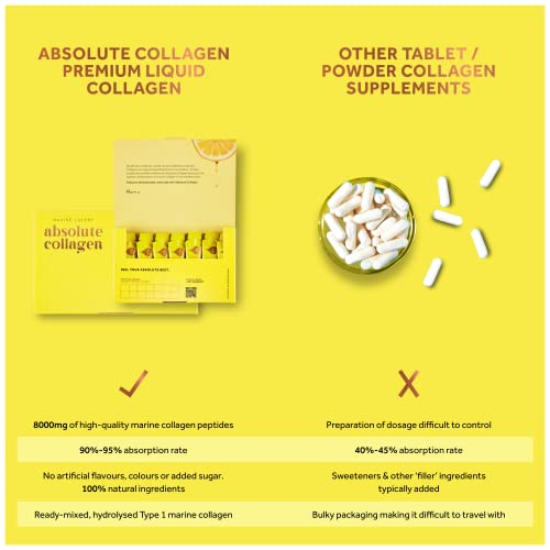 Absolute Collagen Marine Liquid Collagen Supplement for Women - 8000mg Collagen in Each Sachet Absolute CollagenUS supplements