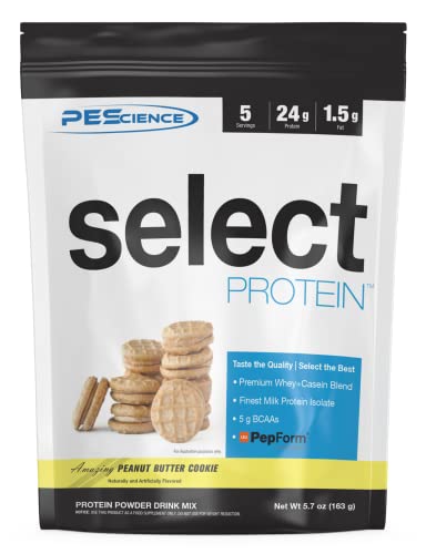 PEScience Select Low Carb Protein Powder, Peanut Butter Cookie, 5 Serving, Keto Friendly PEScienceUS supplements