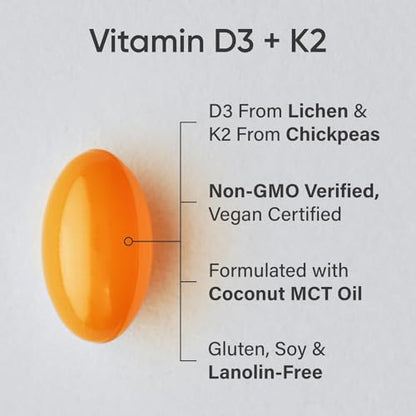 Sports Research Vitamin D3 + K2 with 5000iu of Plant-Based D3 & 100mcg of Vitamin Sports ResearchUS supplements