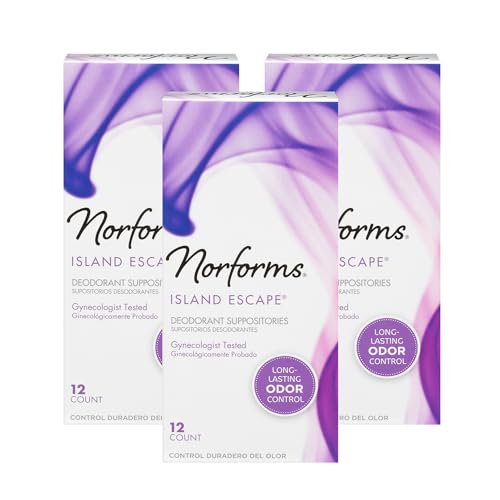 Norforms Feminine Deodorant Suppositories, Long Lasting Odor Control, Tropical Splash Scent NorformsAu supplements