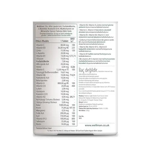 Vitabiotics Wellman 70+ 30 Tabs VitabioticsAu supplements