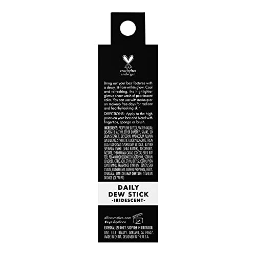 e.l.f. Daily Dew Stick, Cooling Highlighter Stick For Dewy Skin, Gives Your Complexion A Radiant Glow, Vegan & Cruelty-Free, Iridescent e.l.f.Au supplements