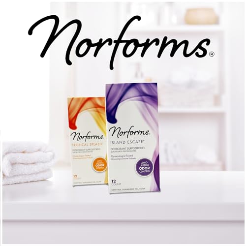 Norforms Feminine Deodorant Suppositories, Long Lasting Odor Control, Tropical Splash Scent NorformsAu supplements