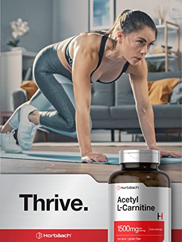 Acetyl L-Carnitine 1500mg | 200 Capsules | Extra Strength ALCAR Supplement | Non-GMO HorbäachUS supplements