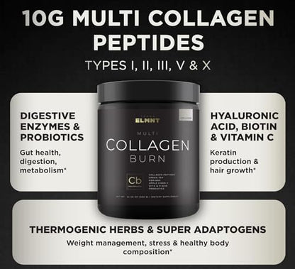 Super Collagen Burn - Premium Collagen Powder for Women Weight & Beauty w. Apple C Vinegar TERRA ELMNTUS supplements