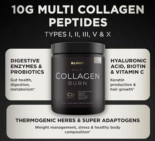 Super Collagen Burn - Premium Collagen Powder for Women Weight & Beauty w. Apple C Vinegar TERRA ELMNTUS supplements