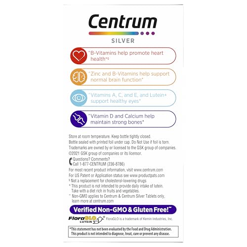 Centrum Silver Women's Multivitamin for Women 50 Plus, Multivitamin/Multimineral Supplement with Vitamin D3, B Vitamins, Non-GMO Ingredients CentrumAu supplements