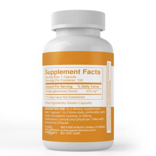 PURE ORIGINAL INGREDIENTS Irvingia, (100 Capsules) Always Pure, No Additives Or Fillers PURE ORIGINAL INGREDIENTSAu supplements