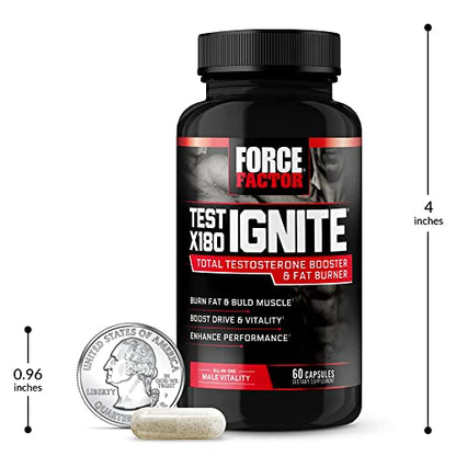FORCE FACTOR Test X180 Ignite Testosterone Booster for Men, Testosterone Support Force FactorUS supplements