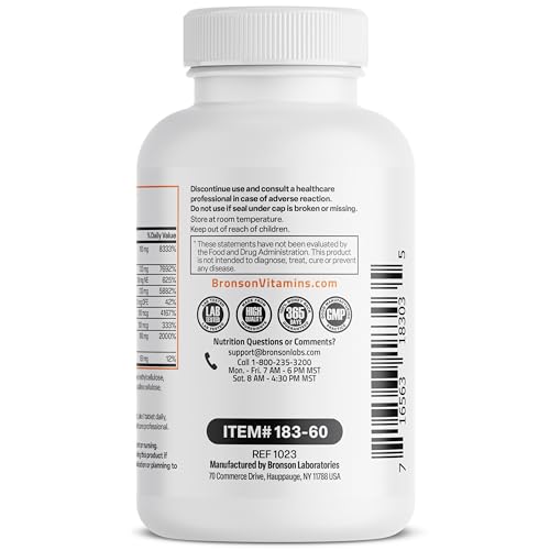 Bronson Vitamin B 100 Complex High Potency Sustained Release (Vitamin B1, B2, B3, B6) BronsonAu supplements