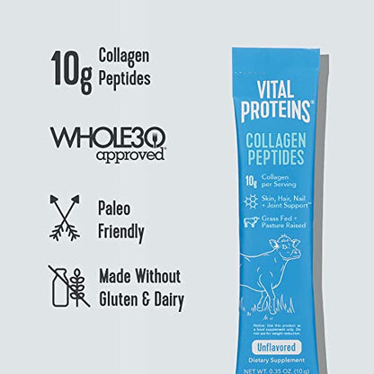 Vital Proteins Collagen Peptides Powder Supplement Travel Packs, Hydrolyzed Collagen Vital ProteinsUS supplements