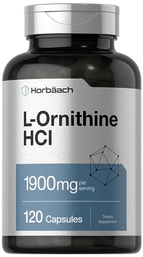 L Ornithine HCl | 1900mg | 120 Capsules | Non-GMO & Gluten Free Supplement HorbäachAu supplements