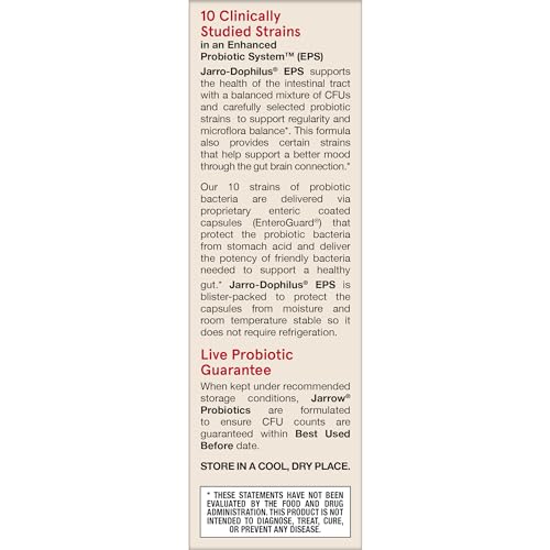 Jarrow Formulas Jarro-Dophilus EPS Advanced, 55 Billion CFU Probiotics, Digestive Support for Adults, 30 Probiotic Supplement Veggie Capsules, Up to 30 Day Supply Jarrow FormulasAu supplements