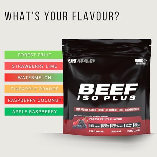 OUT ANGLED Beef Iso Plus, Beef Protein Isolate Powder, High Protein with Natural BCAAs, Zero Fat and Sugar OUT ANGLEDAu supplements