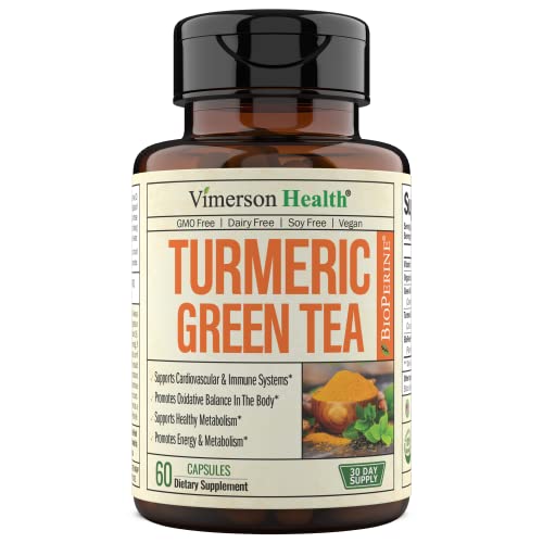 Green Tea Extract Capsules - Green Tea Supplement with Organic Turmeric Curcumin Vimerson HealthUS supplements