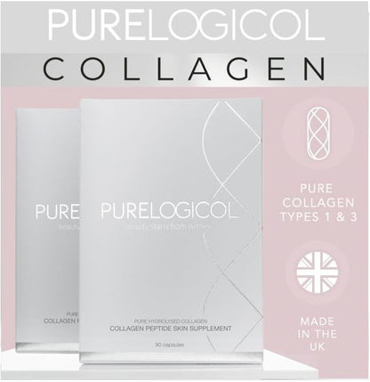 Collagen Tablets, Best Hydrolysed Protein Peptide Skin Supplement - 90 x Collagen Capsules x 800mg PurelogicolUS supplements