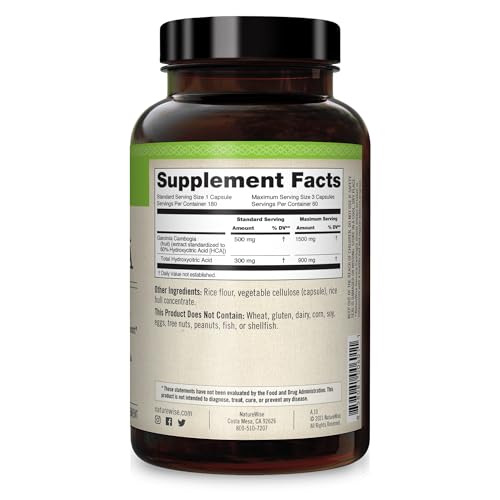 Naturewise Garcinia Cambogia with Pure Garcinia Cambogia Extract, 60% HCA Concentrati NatureWiseUS supplements