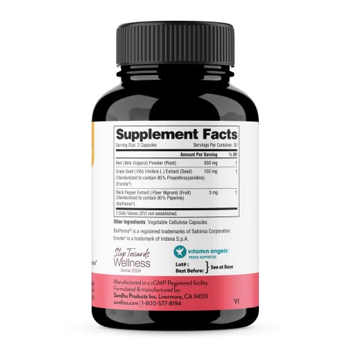 Sandhu's Beet Root Powder Capsules with Bioperine| 60 Capsules, 60 Days Supply Sandhu'sUS supplements