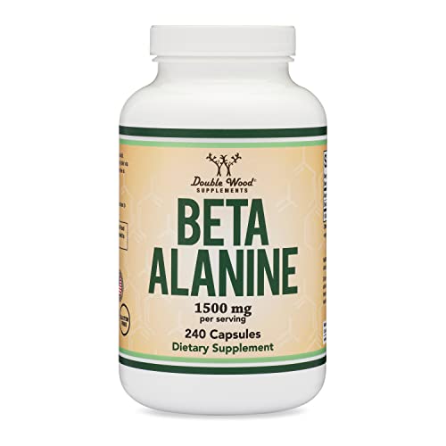Beta Alanine Powder Capsules (Bulk Jar 240 Pills, 1.5 Gram Servings) Stimulant Free Pre Double Wood SupplementsAu supplements