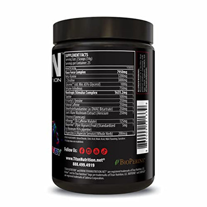Titan Nutrition Kickin Concentrated Pre-Workout Drink- Energy, Focus, Endurance & Mood Titan NutritionUS supplements