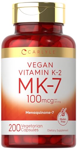 Carlyle Vitamin K2 MK7 100mcg | 200 Vegan Capsules | Menaquinone-7 Supplement CarlyleUS supplements