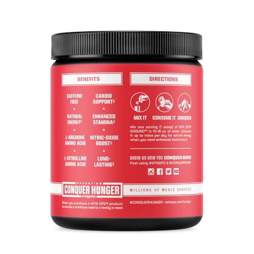 MTN OPS Enduro Nitric Oxide Supplement & Stim-Free Pre Workout - 30 Servings MTN OPSAu supplements