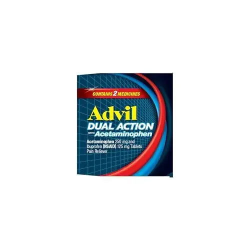 Advil Dual Action Coated Caplets, 125 Mg Ibuprofen and 250 Mg Acetaminophen per Dose (2 Dose Equivalent) for 8 Hour Pain Relief - 216 Count AdvilAu supplements