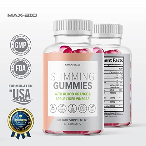 (Official 2 Pack) Slimming Gummies It Works with Apple Cider Vinegar and Sicilian Blood Orange Extract Max-BioAu supplements