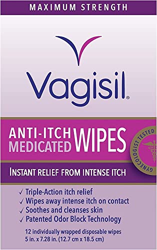 Vagisil Anti-Itch Medicated Wipes, Maximum Strength 12 ea (Pack of 6) VagisilAu supplements