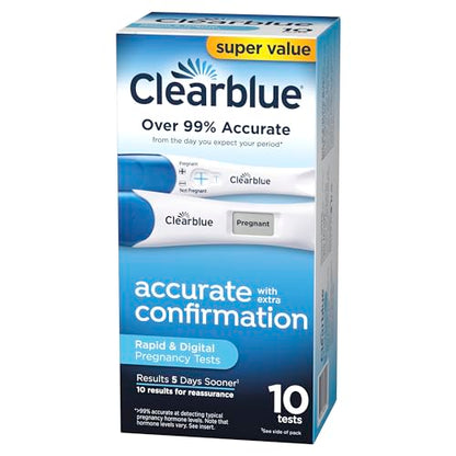 Clearblue Pregnancy Test Combo Pack, 10ct - Digital with Smart Countdown & Rapid ClearblueUS supplements