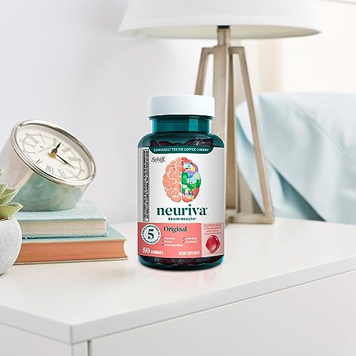 NEURIVA Original Brain Supplement for Memory, Focus & Concentration + Learning & Accuracy with Clinically Tested Nootropics Phosphatidylserine and Neurofactor, Strawberry Flavor, 50 Gummies NEURIVAAu supplements