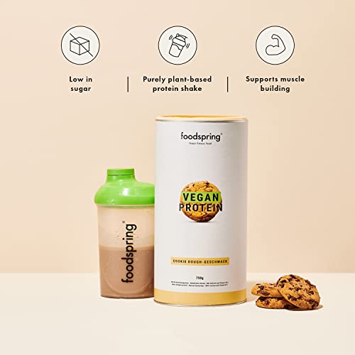 foodspring Vegan Protein Cookie Dough - 21g Protein per Shake to Build Muscle, B12, B6, folic Acid foodspringAu supplements