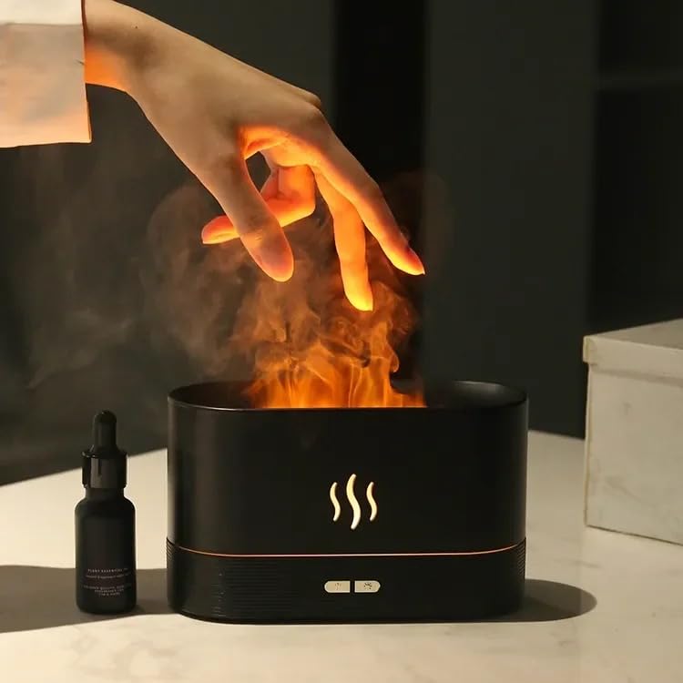 Flame Aroma Diffuser Humidifier 180ml, Oil Essential 2 Modes Brightness Aroma Humidifier GenericAu supplements