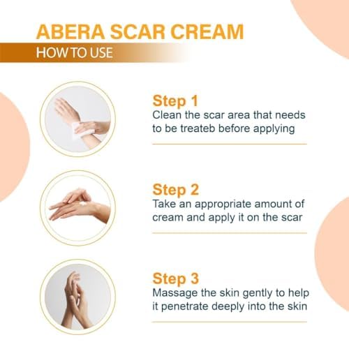 ABERA Scar Removal Cream for Women and Men - Rapid Repair of New Old Scars, Spots, Burns All Natural Treatment with Vitamin E, Alanine, Collagen (1 Box + 3 Eye Patch) ABERAAu supplements